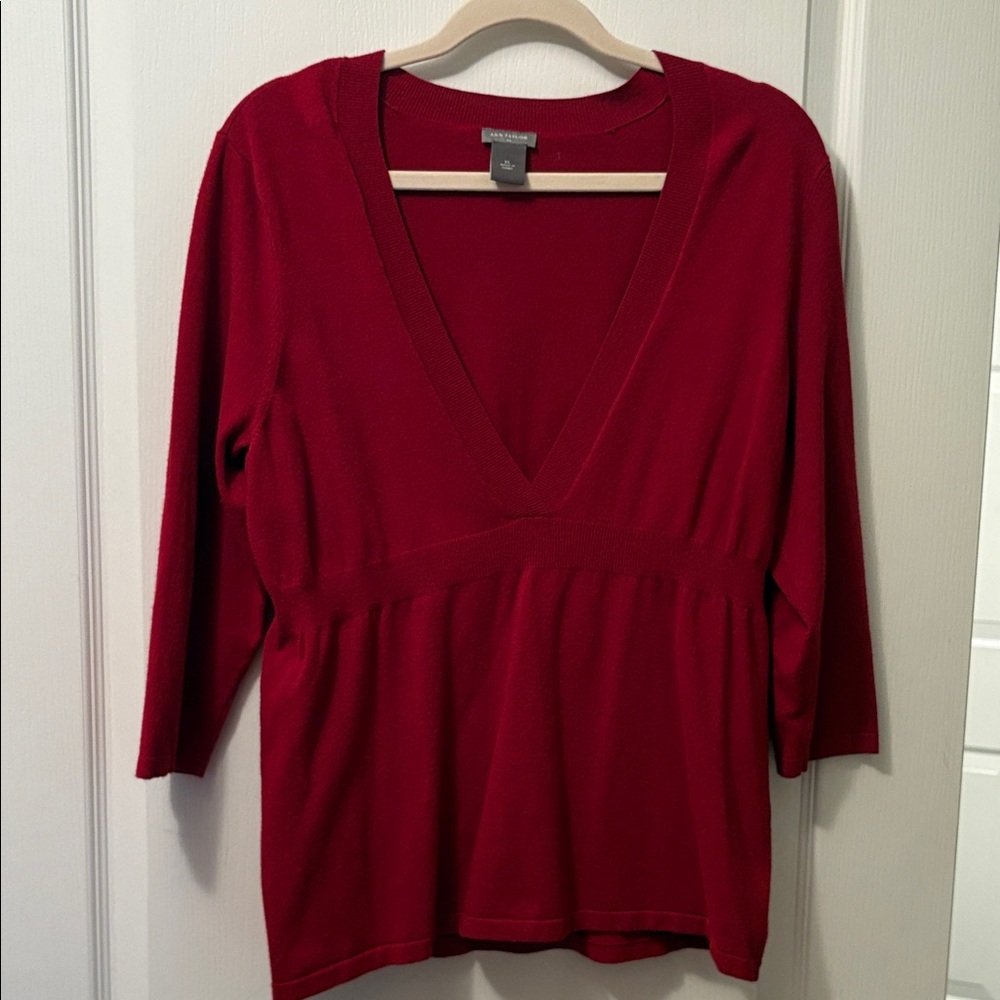 Ann Taylor Rich Red Knit Top